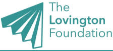 Logo of The Lovington Foundation with teal geometric design on the left and foundation name in text on the right.