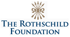 The emblem and logo of The Rothschild Foundation featuring a bundle of arrows tied together and the organization's name in blue text below.