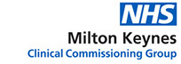 Logo of NHS Milton Keynes Clinical Commissioning Group showing the text "Milton Keynes Clinical Commissioning Group" next to the NHS logo.