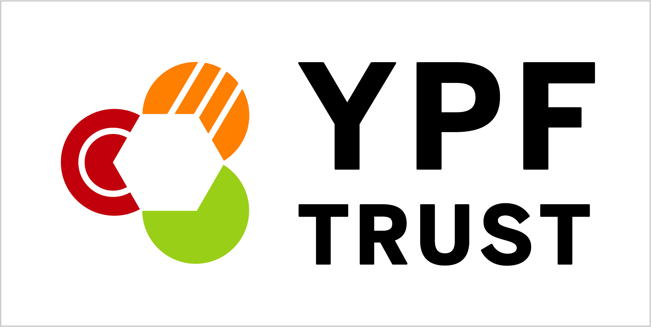 Logo of YPF Trust with a white background, featuring geometric shapes in red, orange, and green on the left and the text "YPF TRUST" in bold black letters on the right.